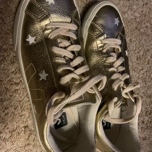 Gently Worn Veja Gold Shoes